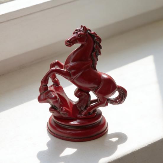 Feng Shui Horse Statue 2026 Year of The Horse Wooden Figurine for Prosperity Success Positive Energy Office Desk Decor Wealth Luck Zodiac Ornament