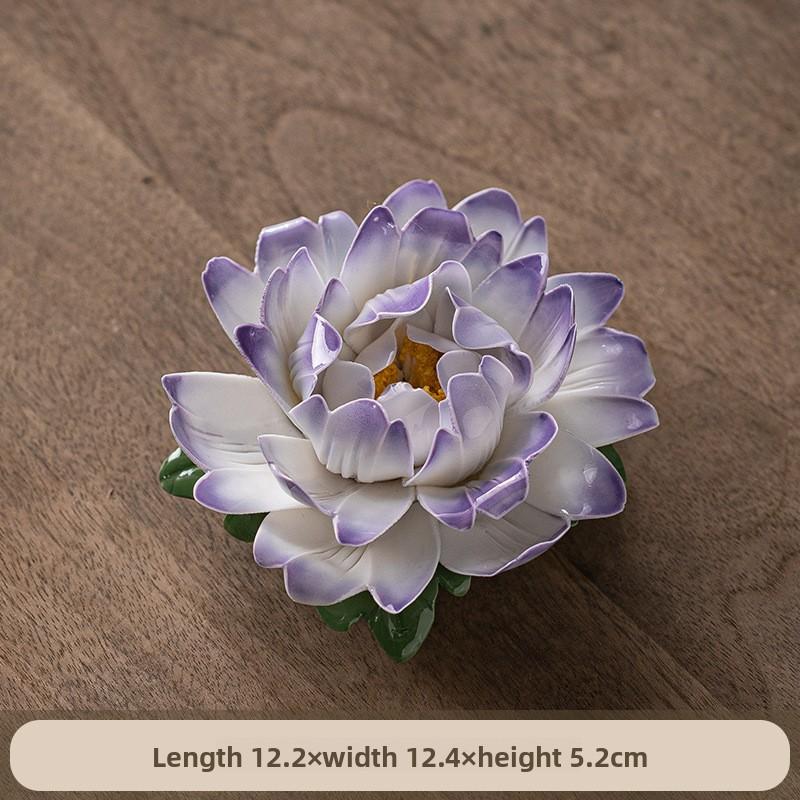 Имитация ручной лепки пион фарфоровый цветок керамический нитевидный благовонный держатель благовонная вставка чайная церемония настольный декоративный