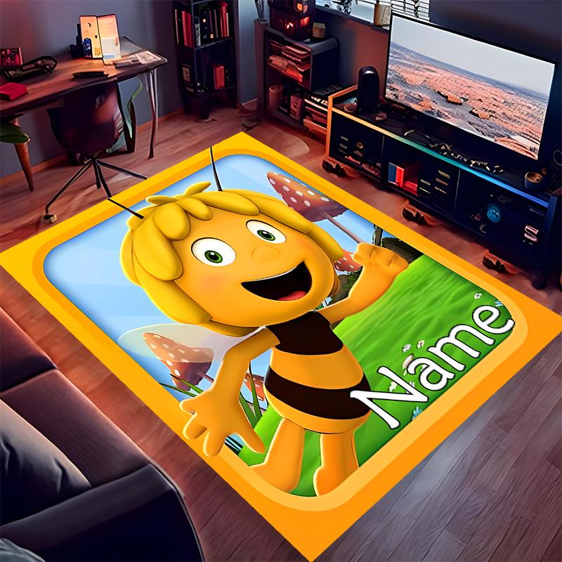 Custom personalization Maya the Bee Print Area Rug - Soft, Washable Non-Slip Indoor Mat,Living Room,Home&Office Decorative Rug