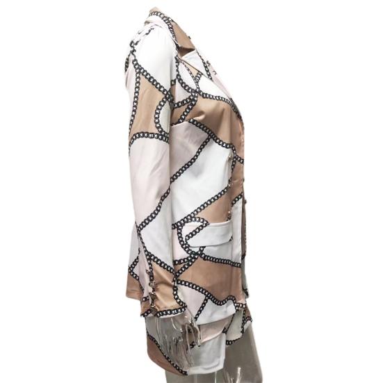 2 шт./компл., комплект с юбкой и пальто, комплект с цветочным принтом в клетку, соответствующий цвету, с длинным рукавом, с высокой талией, в OL-стиле, деловой костюм для поездок на работу, комплект с женской курткой и юбкой