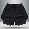 Men Swim Shorts Slim Fit Double Layers Quick Dry Conservative Breathable Swimming Drawstring Elastic Waist Swimming Trunks Water Sports Jogging Shorts