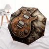 Guitar, Steampunk themed Eight rib Automatic Folding Umbrella Is Suitable for Both Men and Women, Making It A Perfect Christmas and Valentin