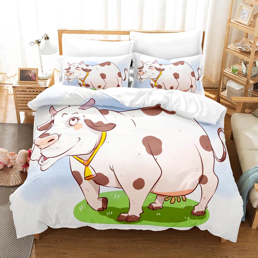 Flower Deer Bedding Collections Cartoon Animal KidS Duvet Cover Boys Girls Cute King Quilt Cover Bedroom Bed Collection Queen Bedding Collection