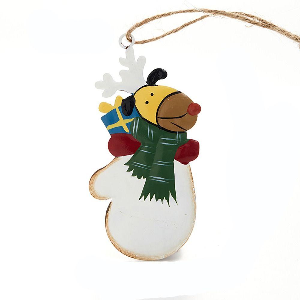 Retro Metal Xmas Tree Embellishment Welcome Door Hanging Pendants Santa Claus Cartoon Angel Doll Drop Ornaments Christmas Decor