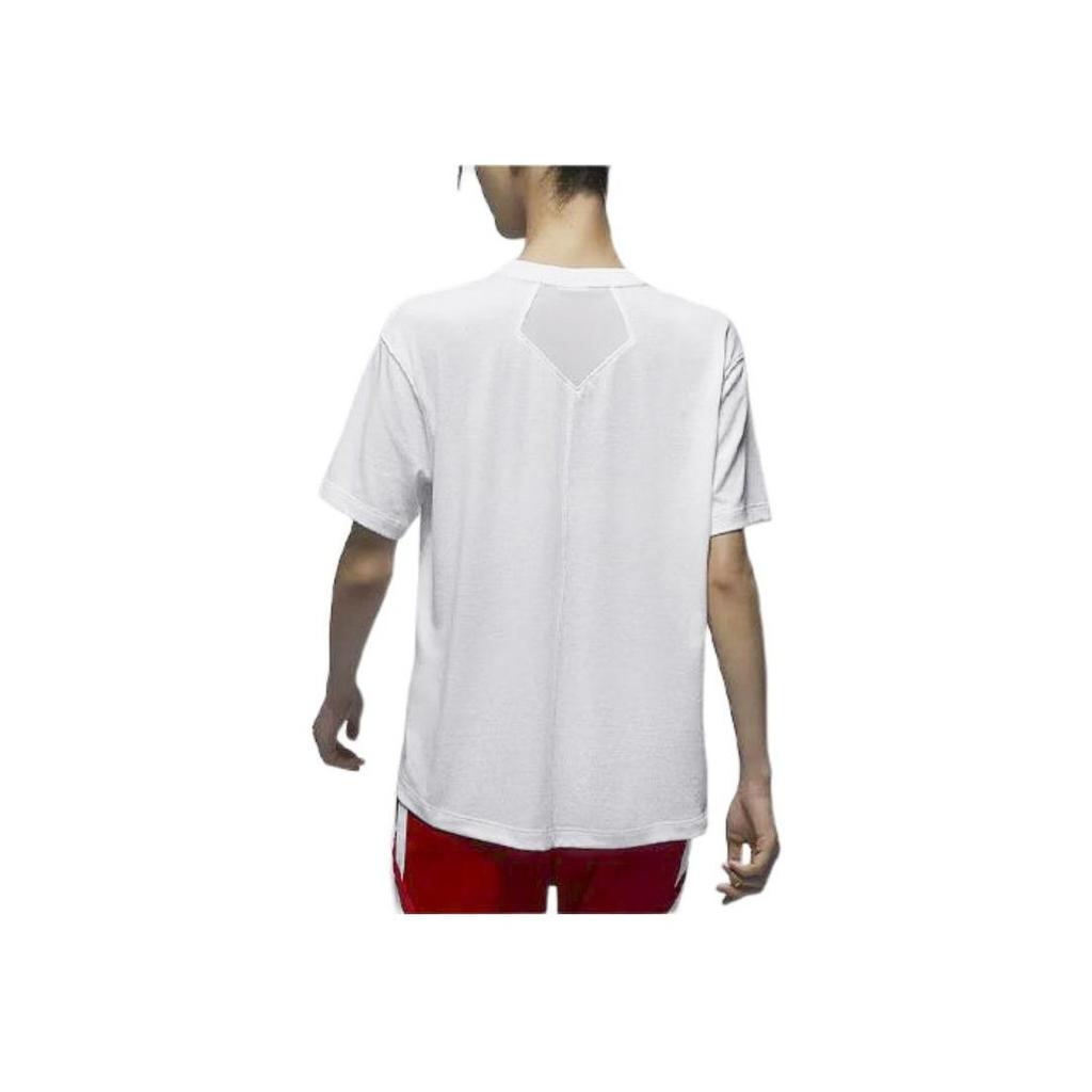 Jordan Свободная быстросохнущая футболка с коротким рукавом и логотипом Sport, женские топы белого цвета FN5117-100