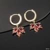 Французские винтажные серьги с кристаллами и цирконием, красные серьги с кленовым листом для женщин, темпераментные серьги с кисточками со стразами, вечерние ювелирные изделия, бижутерия, подарок