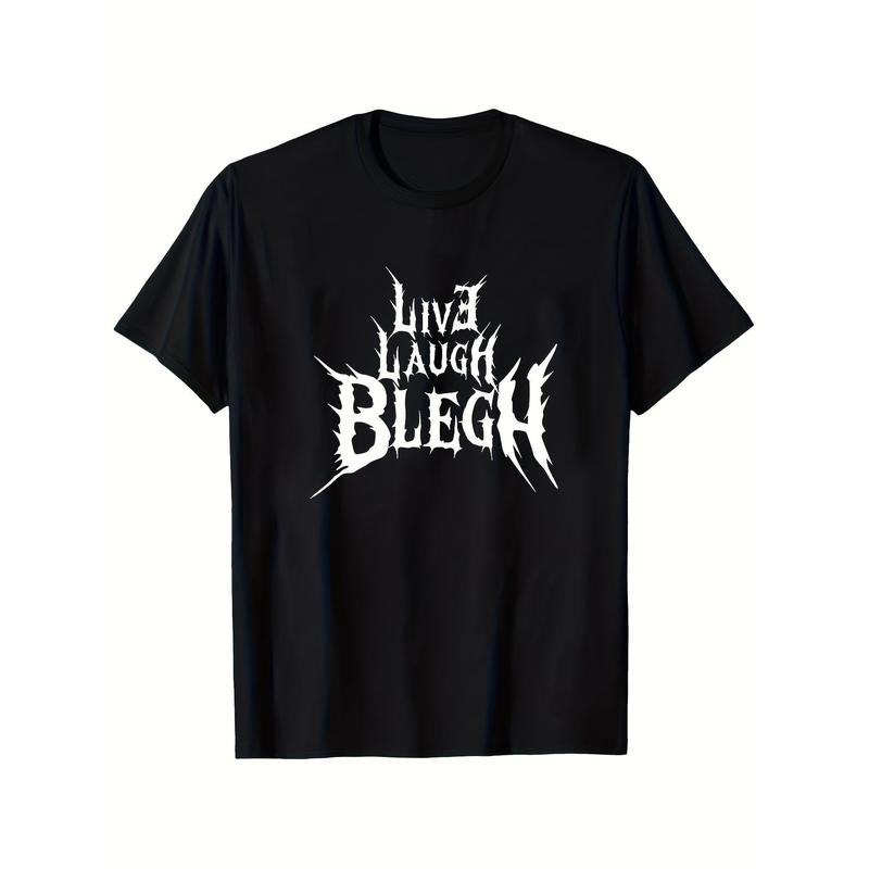 Men's Tee Made from Airy Material Featuring 'Live Laugh Blegh' - Perfect for Fans of Death Metal, Metalcore, And Heavy Metal