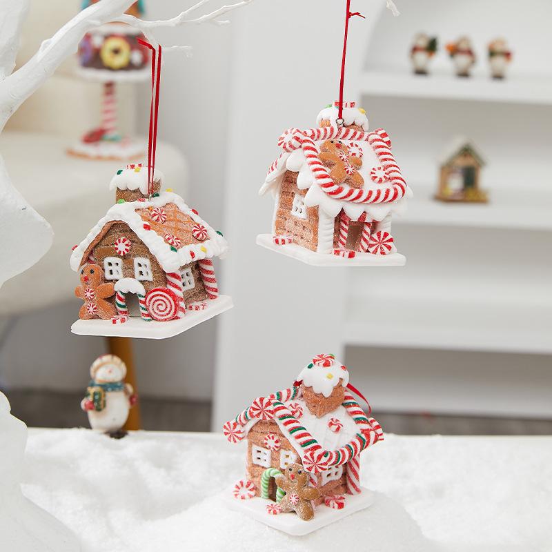 Christmas Decoration Glowing Small House Christmas Gift Soft Pottery Fairy Tale Candy House Atmosphere Decoration Window Display