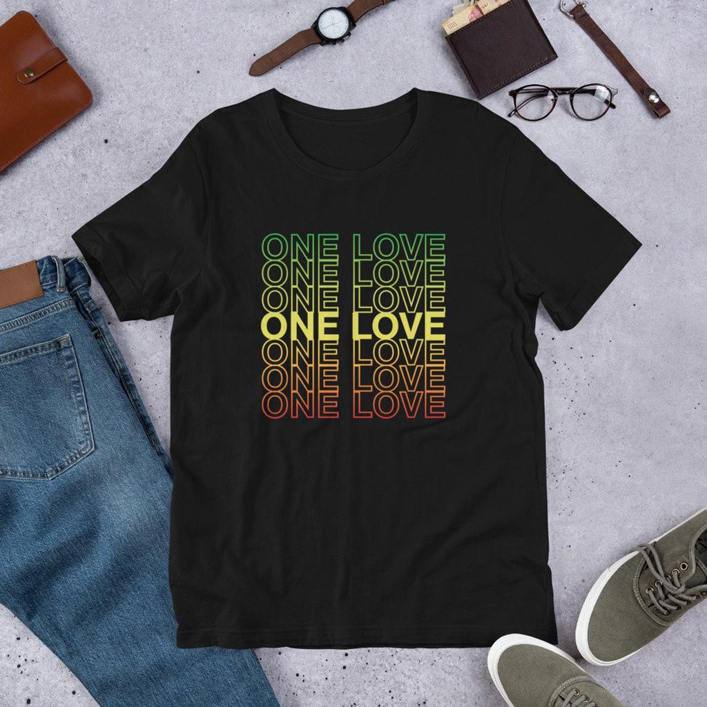Унисекс футболка для концерта Rasta Fade One Love Подарок для любителей регги
