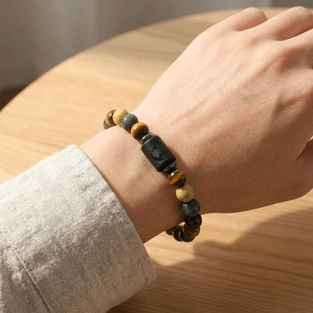 Graphic Stone Natural Stone Bracelet Adjustable Beaded Bracelet  Daily Wear