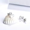 Серьги-гвоздики с очаровательными кошками из стерлингового серебра S925, простые милые корейские серебряные украшения с животными