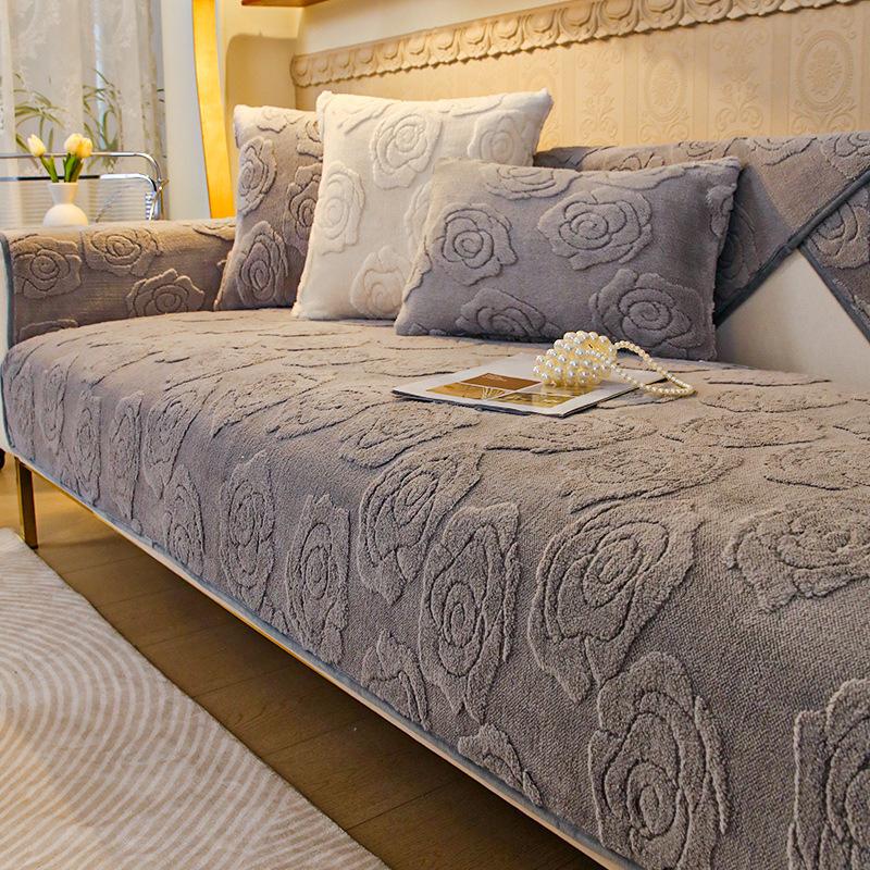 Бархатная подушка для дивана Tower, зимняя утолщенная подушка, простой современный нескользящий кожаный чехол для дивана, новинка 2024, тканевый чехол