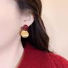 Модные асимметричные матовые серьги для женщин и девушек, изысканные круглые серьги с красной эмалью, свадебные, вечерние украшения, подарки