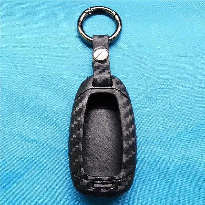 Чехол для ключа-брелока автомобиля Карбоновый силикон для Hyundai i30 i35 i40 Kona Azera Elantra Solaris Grandeur Ig Accent Santa Fe