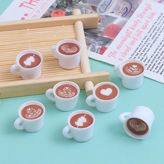 40Pcs Mini Resin Coffee Cups Statues Vivid Appearance Micro Landscape Ornament DIY Crafts Lightweight Dollhouse Decor