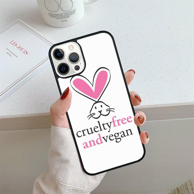 VEGAN QUOTES Rabbit LOVE VEGGIE Phone Case For iPhone 17 Air 13 12 14 15 16 Cover For Apple Pro Max 6S Plus
