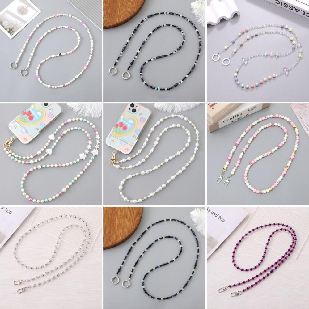Бусины из жемчуга телефон шнурок цепь DIY телефон чехол цепь ремешки телефон аксессуары