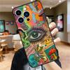Чехол для телефона с иллюстрацией глаза для iPhone 11 12 13 14 16 15 Pro Max Mini XS X XR 7 8 Plus Мягкий защитный чехол