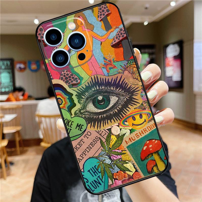 Чехол для телефона с иллюстрацией глаза для iPhone 11 12 13 14 16 15 Pro Max Mini XS X XR 7 8 Plus Мягкий защитный чехол