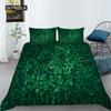 Green Duvet Cover Set Queen Size Tropical Rainforest Green Plant Palm Leaf Comforter Cover for Kids Teen Microfiber Quilt Cover