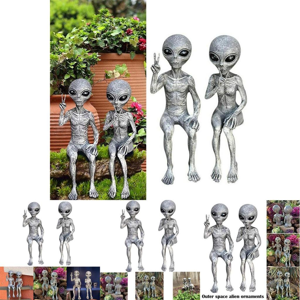 Outer Alien Space Garden Statue Figurine Ornaments Home Yard Decor Sculpture