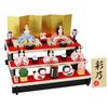 Osaka Choseido Original Hina Doll Compact Mini Hina Name Engraved with Wooden Tag Bonus Ceramic Hina Doll Sakura Hina Assembly Type Three Tier