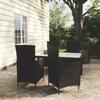Day and Night - Day and Night 5-piece Garden Dining Set with Black PE Rattan Cushions