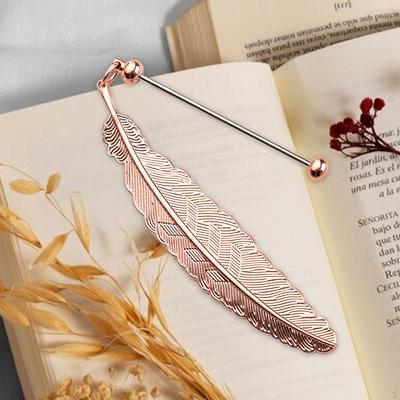 Металлическая закладка-перо, DIY закладка-крючок с бусинами для детей, взрослых