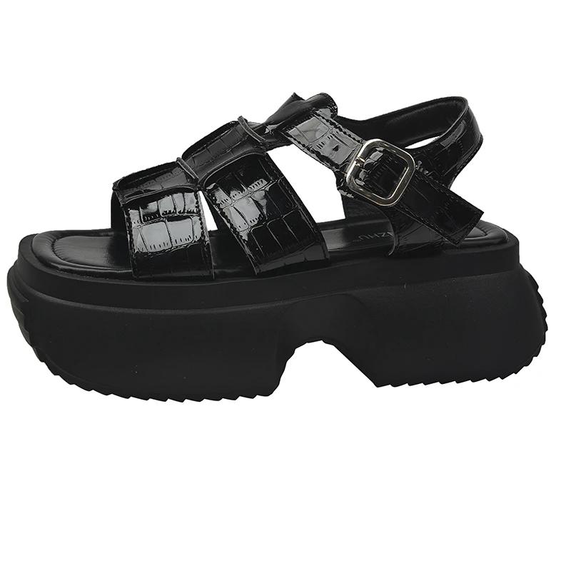 2024 Platform Women Sandals Shoes Flats Summer New 2024 Casual Square Toe Designer Slingback Open Toe High Heels Zapatos Mujer Pumps