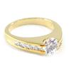 Solitaire Gold Plated 'Unique' Golden White - 7 Mm