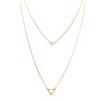 [Q6251] - Handmade 2-row Gold 'Boho' Necklace (triangles) - 13 and 5 Mm
