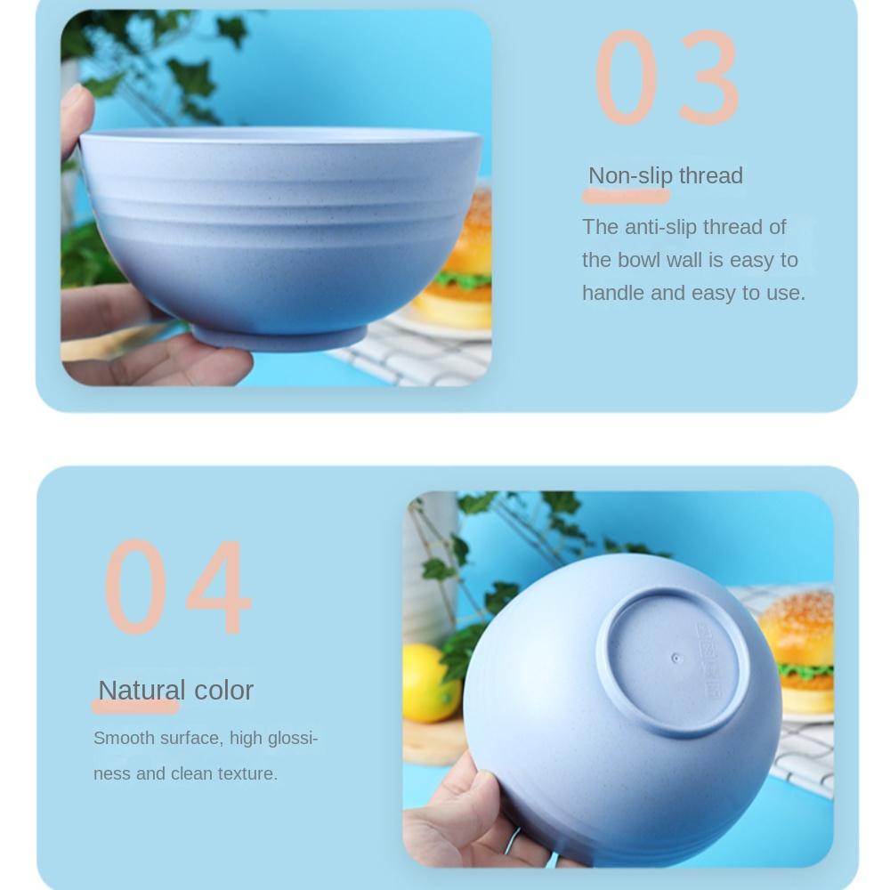 Wheat Straw Divided Dining Bowl Nordic Colored Cereal Bowls Household Use Dinner Bowl