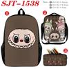 School Bag Labub Elf Peripheral Student Backpack Three-piece Set Backpack Shoulder Bag Pencil Case Study Set