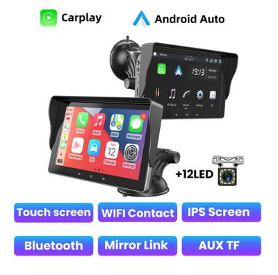 Универсальное беспроводное Carplay Android Auto автомобильное радио Портативный мультимедийный плеер Стерео 7-дюймовый экран С задней камерой заднего вида