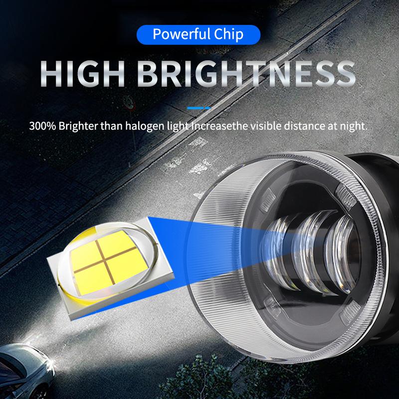 LED Fog Light Running Light 30W DRL PTF Lenses Projector Lens for Toyota Corolla Camry