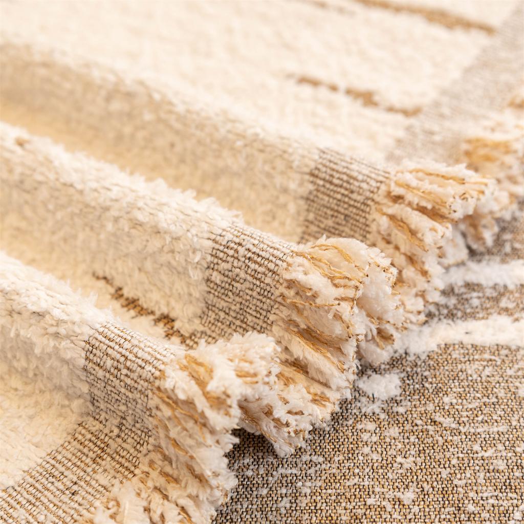 Плотное полотенце из микрофибры с кисточками, геометрический жаккард для гостиной, дивана, большое одеяло, полотенце для отдыха