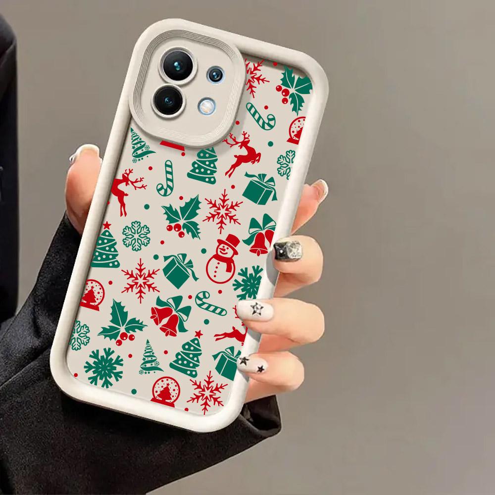 Christmas Snowman Elk Cute Phone Case For Xiaomi 17 Pro Max 15T 14T 13T 11Lite Poco X6 X7 F5 F7 M6 M7 Pro 5G Soft Perfect Cover