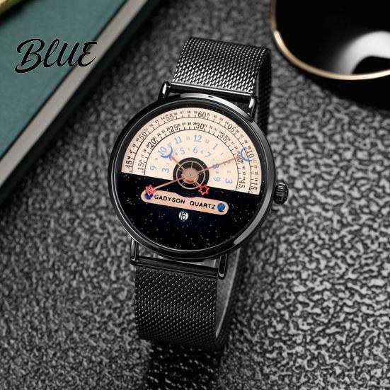 Reliable Quartz Movement Waterproof Clear Half Roulette Color Matching Watch Men Date Diaplay Display Wristwatch