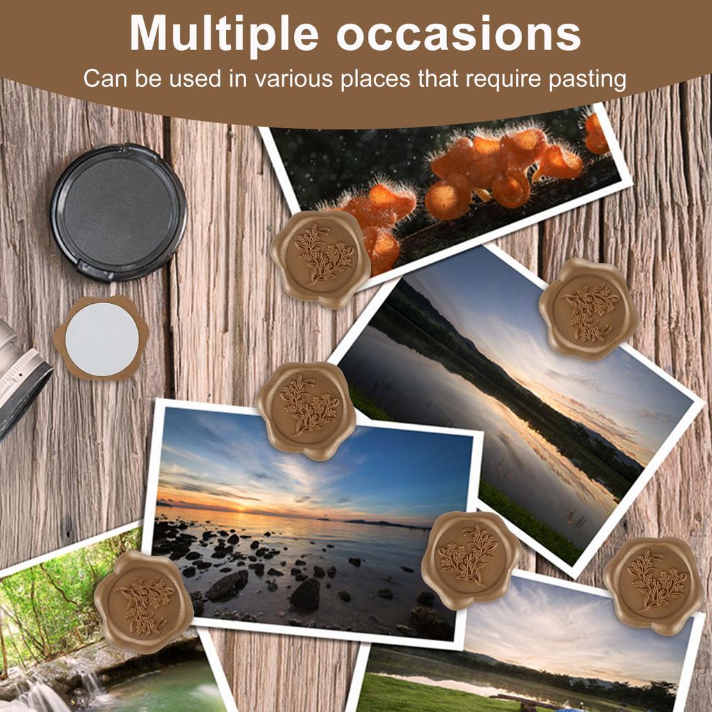 50Pcs Wax Seal Stickers Self Adhesive Retro Embossed Pattern Wax Seal Stamp Sticker Invitation Gift Wrapping Cards Seal Sticker