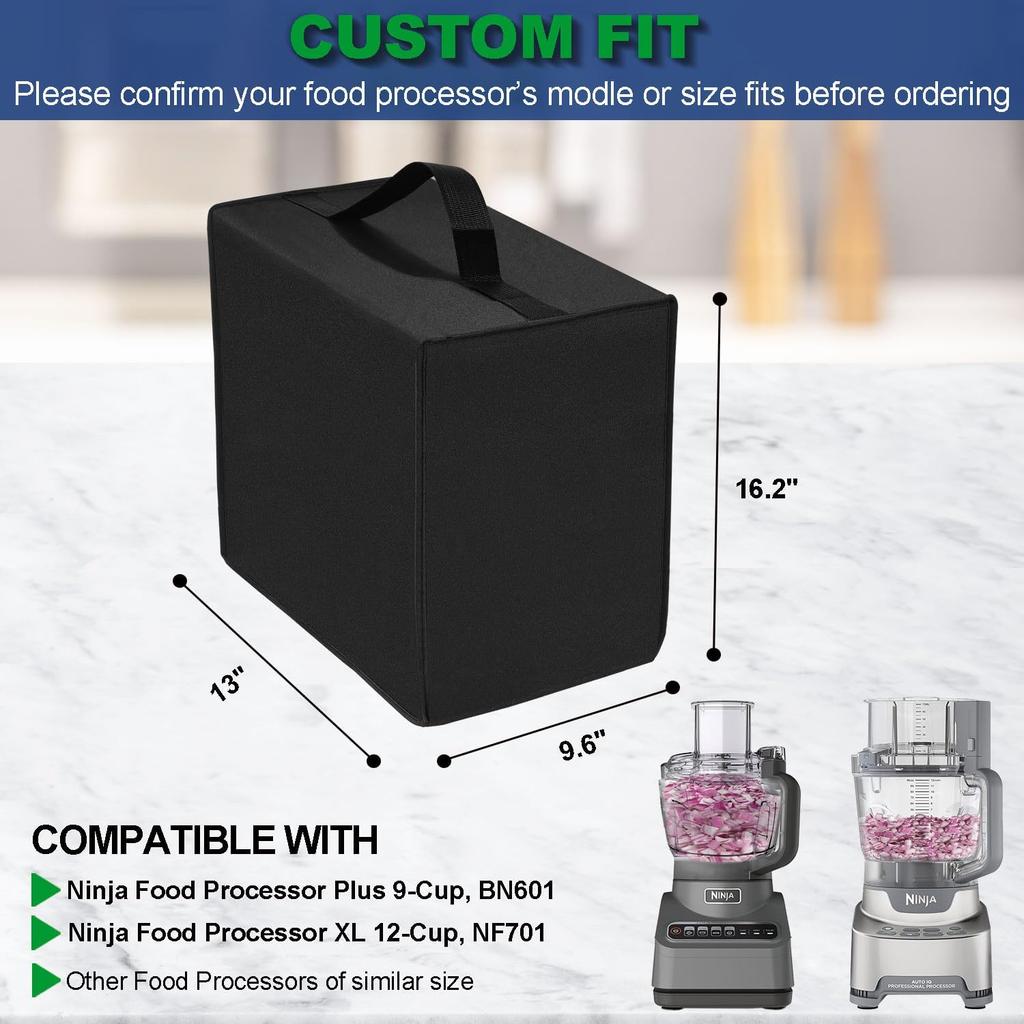 Food Processor Cover for Ninja, Heavy Duty Waterproof Dustproof Food Processor Protective Cover Case for Ninja Food Processors Plus 9-Cup, BN601/XL