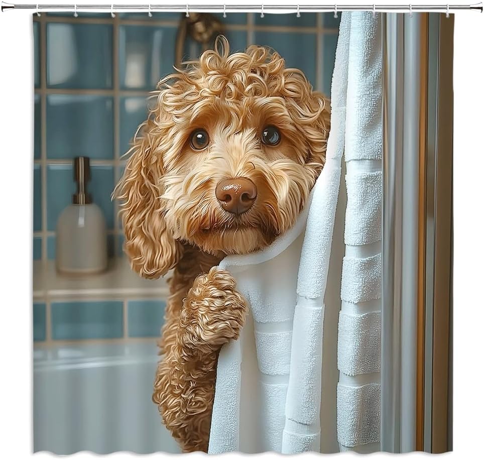 Смешная шторка для душа с собаками, милые собаки в ванной, пузыри, фермерский дом, животное, для любителя домашних животных, милый щенок, декор для ванной комнаты, полиэстеровая ткань