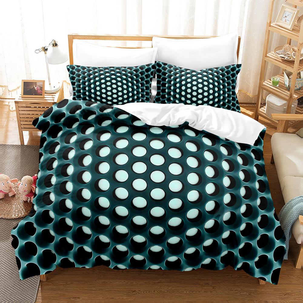 3D Digital Printing Three-Piece Bedding Hole Quilt Cover