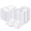20PCS Reusable Snack Pack Containers Double Compartment Snack Containers 2 Compartment Thickened and Portable Hinged Lid Clear Plastic Portion Cups