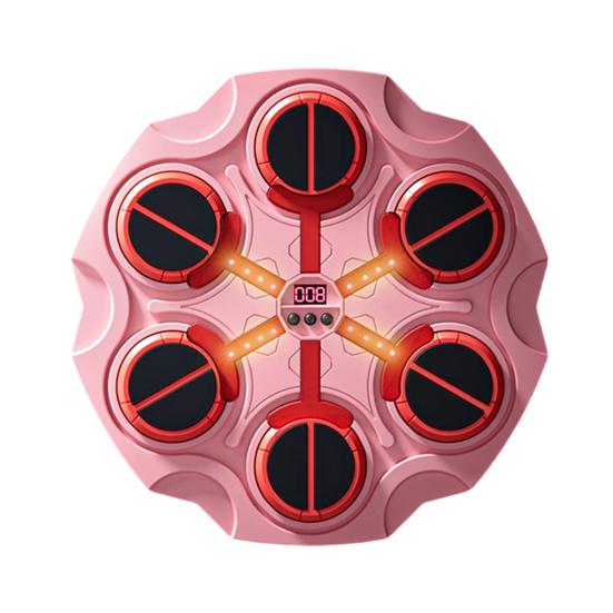 Музыкальный боксерский тренажер с перчатками, настенная боксерская мишень, совместимая с Bluetooth, со светодиодной подсветкой, 9 регулируемых скоростей, электронный боксерский тренажер, подушка для отработки ударов