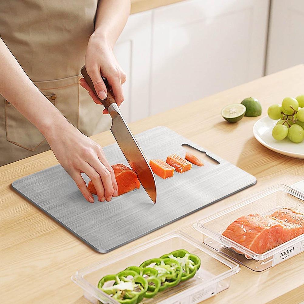 Титановые разделочные доски для кухни Двусторонняя разделочная доска Пищевая разделочная подложка Поднос Разделочная доска для фруктов и мяса