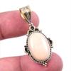 Natural Pink Opal Gemstone 925 Solid Sterling Silver Two Tone Pendant 1.50" I6j40