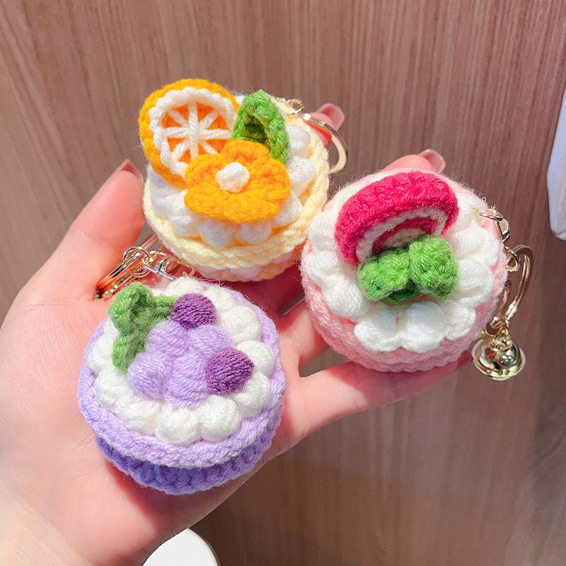 1pc Trendy Plush Crocheted Cake Oranges for Women with Cute Charm, Decorative Accessory for Keys, Bags & Backpacks Gift Bag Charm