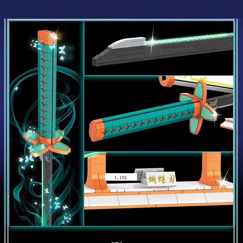 Убийца демонов Kochou Shinobu Sword Аниме Строительные блоки Нож Оружие Игрушка Катана Модель Сборные кирпичи Подарки для ребенка