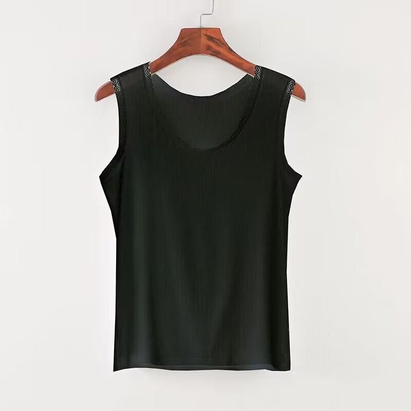 Летний тонкий жилет-комбинезон из модала с резинкой и женским кружевным цветочным узором, облегающий крой для верхней и нижней одежды, а также в качестве базового жилета