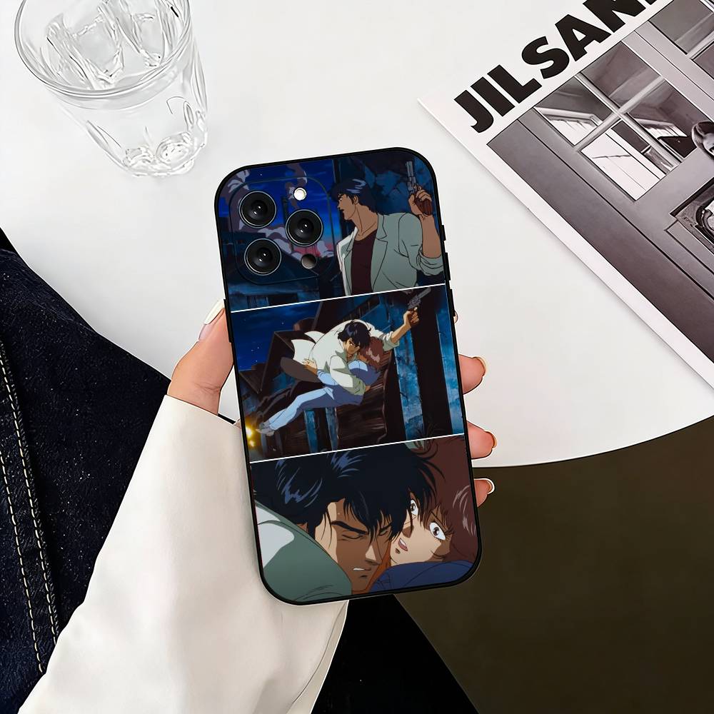 R-Retro City Hunter Comic Phone Case Silicone Soft For IPhone 17 16 15 14 13 12 11 X XR Plus Pro Max Plus